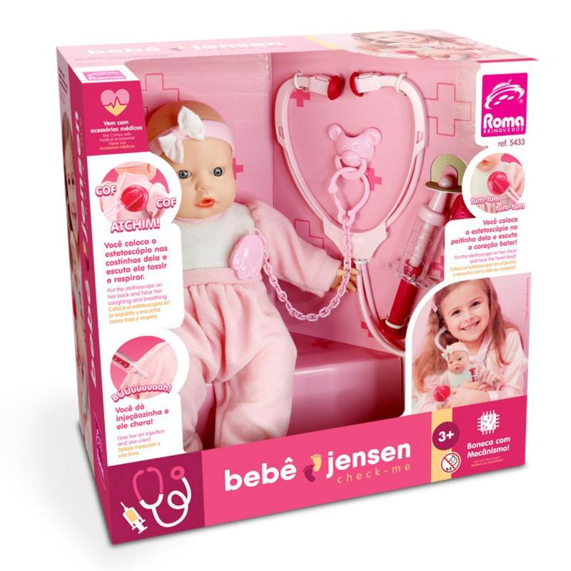 Boneca Bebê Jensen Check Me Com Acessórios Medicos 5433 Roma